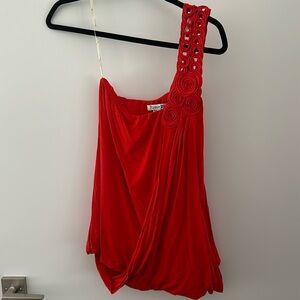 Off the shoulder- rose motif blouse